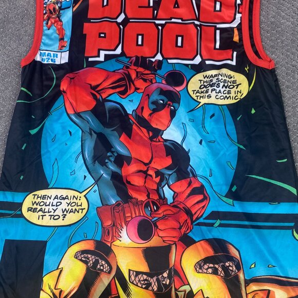 Deadpool Tank Top T Shirt Men's XL Marvel All Over Print - Picture 2 of 11